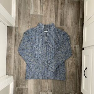 Light Blue Quarter Zip Sweater